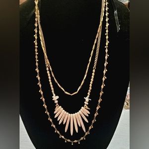 STELLA & DOT MULTI CHAIN NECKLACE W/ HOWLETT STONES